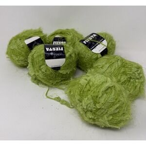NEW Feza Carnevale Yarn Lot of 6 Lime Green 323 03 Nylon Vintage 50g 100% Nylon